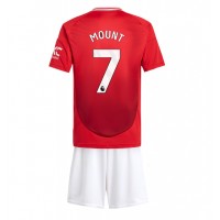 Maglia Calcio Manchester United Mason Mount #7 Prima Divisa Bambino 2024-25 Manica Corta (+ pantaloncini)